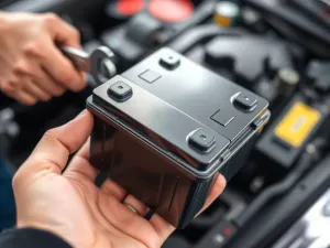 Zbliżenie na silnik BMW z wyraźnym logo marki pod maską samochodu w profesjonalnym warsztacie.