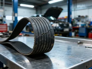 Zbliżenie na nowoczesną dźwignię zmiany biegów z widocznym mechanizmem blokady wewnątrz samochodu.