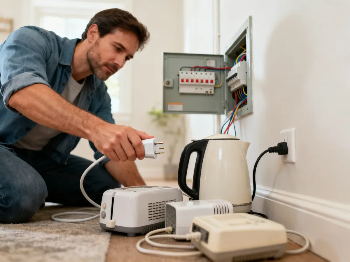 Bezpieczne odłączanie urządzenia elektrycznego podczas lokalizowania usterki