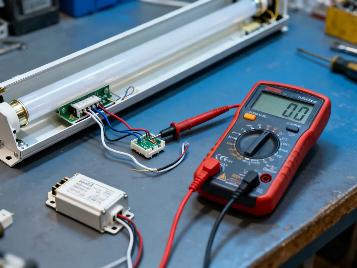 Pomiar odłączonego statecznika elektronicznego multimetrem