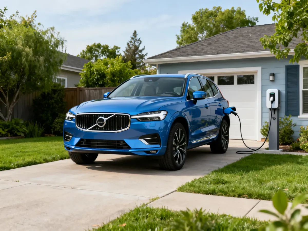 Volvo XC60 plug-in hybrid podczas ładowania
