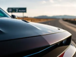 Otwarta komora silnika Audi A4 B6 z włożonym lejkiem do wlewu oleju, gotowa do przeprowadzenia wymiany środka smarnego.