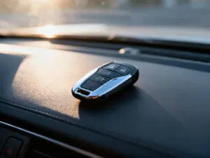 Zbliżenie na precyzyjny mechanizm dwusprzęgłowej skrzyni biegów z widocznymi elementami przekładni i śladami eksploatacji.