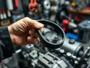 Zbliżenie na mechanizm rozrządu silnika typu OHV z widocznymi dźwigienkami zaworowymi i popychaczami w warsztacie.